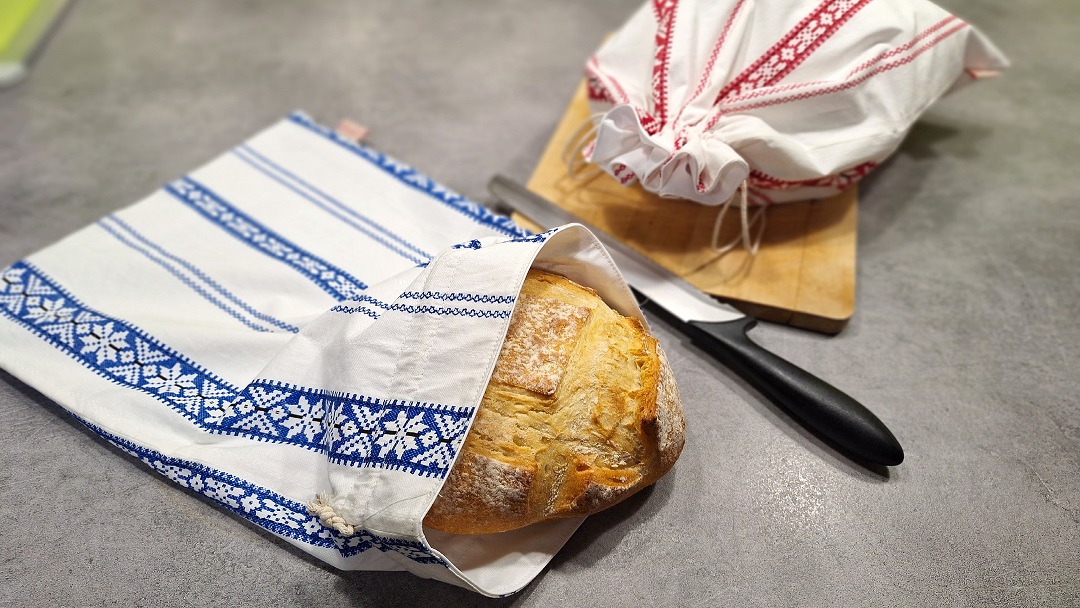 Környezetbarát pamut kenyeres zsák friss pékáruhoz - MadebyMadi