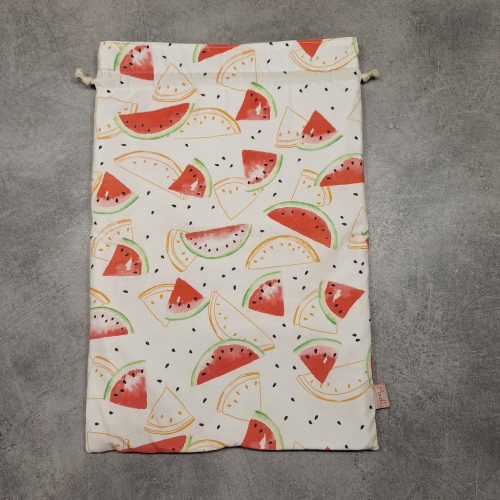 Frissen tartó kenyeres textil zsák, ""Dinnyés" mintával, Méret: 32x42 cm vagy 25x29 cm