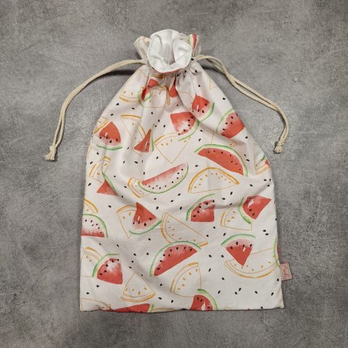 Frissen tartó kenyeres textil zsák, ""Dinnyés" mintával, Méret: 32x42 cm vagy 25x29 cm
