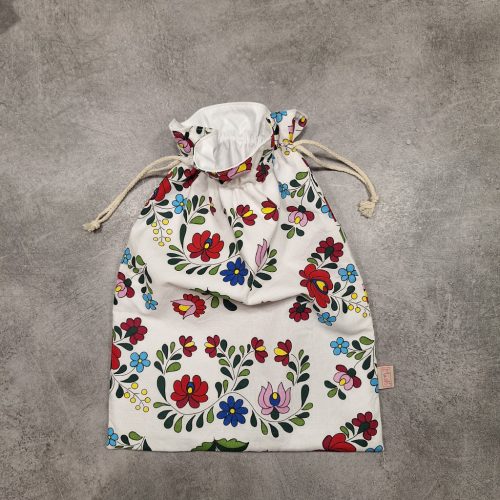 Frissen tartó kenyeres textil zsák,  "Matyó" mintával, Méret: 32x42 cm vagy 25x29 cm