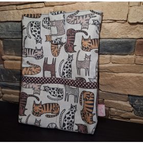   Könyv szütyi /könyv borító /könyv tartó barna cica mintával