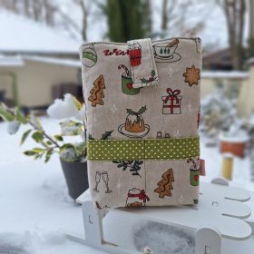   Könyv szütyi /könyv borító /könyv tartó december mintával