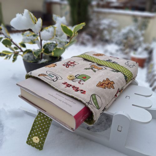 Könyv szütyi /könyv borító /könyv tartó december mintával