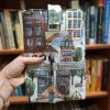 Könyv szütyi /könyv borító /könyv tartó "kisváros" mintával