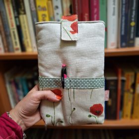   Könyv szütyi /könyv borító /könyv tartó "pipacs" mintával