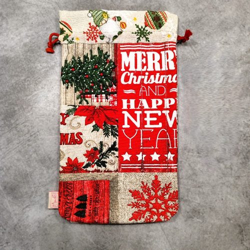 Mikulás/Ajándék zsák "Merry xmas"