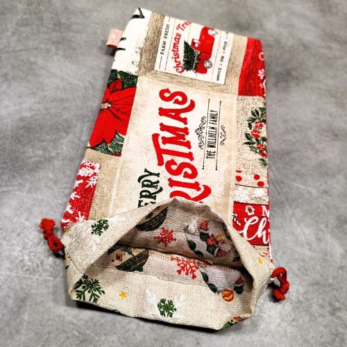 Mikulás/Ajándék zsák "Merry xmas"