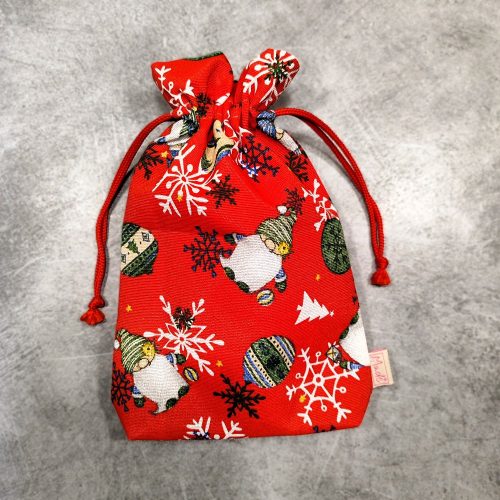 Mikulás/Ajándék zsák "Piros Manók"