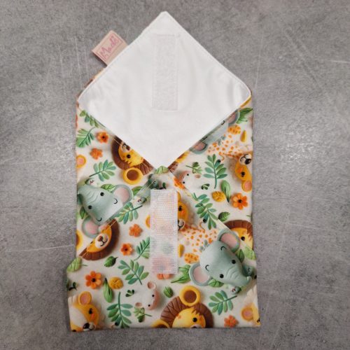 "Állatkert"- Újrahasználható, mosható, pamut textil szalvéta, Újraszalvéta, Re-szalvéta, mérete 27x27cm