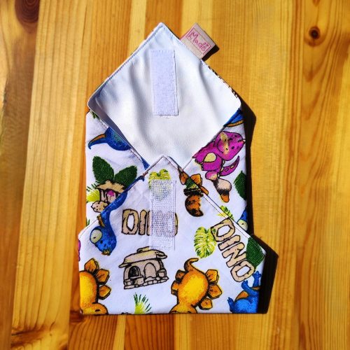 "Dínó"- Újrahasználható, mosható, pamut textil szalvéta, Újraszalvéta, Re-szalvéta, mérete 27x27cm