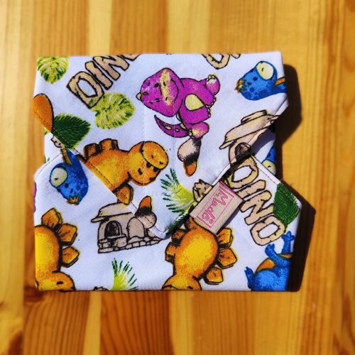 "Dínó"- Újrahasználható, mosható, pamut textil szalvéta, Újraszalvéta, Re-szalvéta, mérete 27x27cm