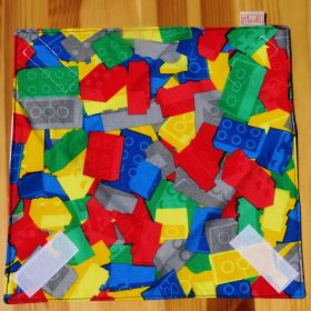   "Építő"- Újrahasználható, mosható, pamut textil szalvéta, Újraszalvéta, Re-szalvéta, mérete 27x27cm