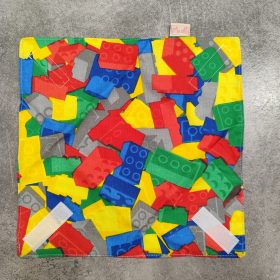   "Építő"- Újrahasználható, mosható, pamut textil szalvéta, Újraszalvéta, Re-szalvéta, mérete 27x27cm