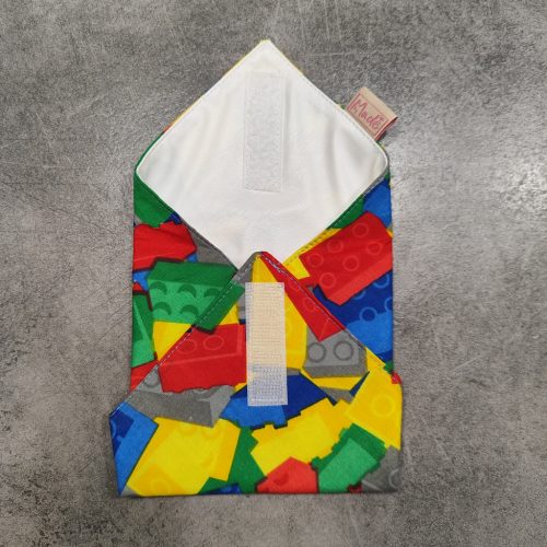 "Építő"- Újrahasználható, mosható, pamut textil szalvéta, Újraszalvéta, Re-szalvéta, mérete 27x27cm