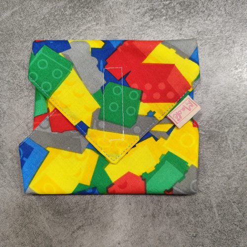 "Építő"- Újrahasználható, mosható, pamut textil szalvéta, Újraszalvéta, Re-szalvéta, mérete 27x27cm