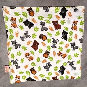  "Erdei állatok" - Újrahasználható, mosható, pamut textil szalvéta, Újraszalvéta, Re-szalvéta, mérete 27x27cm