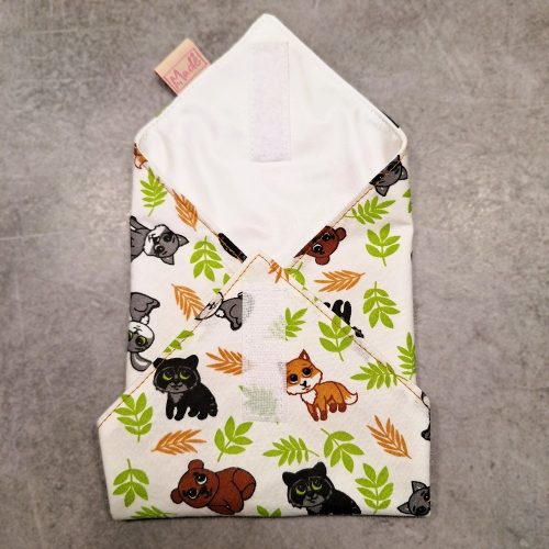 "Erdei állatok" - Újrahasználható, mosható, pamut textil szalvéta, Újraszalvéta, Re-szalvéta, mérete 27x27cm