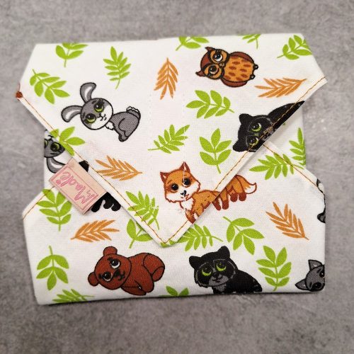 "Erdei állatok" - Újrahasználható, mosható, pamut textil szalvéta, Újraszalvéta, Re-szalvéta, mérete 27x27cm