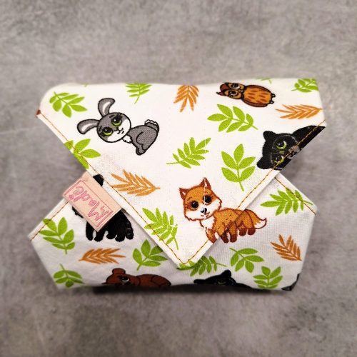 "Erdei állatok" - Újrahasználható, mosható, pamut textil szalvéta, Újraszalvéta, Re-szalvéta, mérete 27x27cm