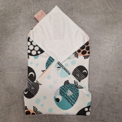 "Halas"- Újrahasználható, mosható, pamut textil szalvéta, Újraszalvéta, Re-szalvéta, mérete 27x27cm