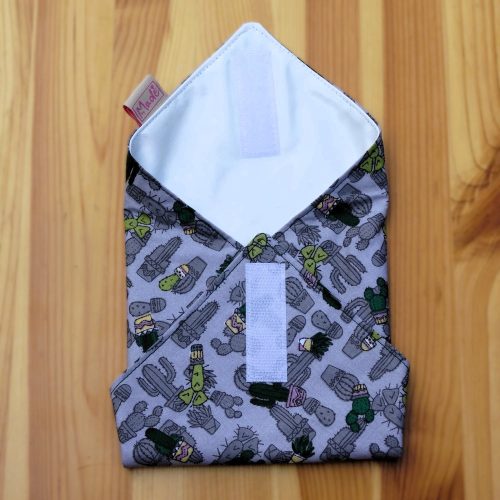 "Kaktusz kert"- Újrahasználható, mosható, pamut textil szalvéta, Újraszalvéta, Re-szalvéta, mérete 27x27cm