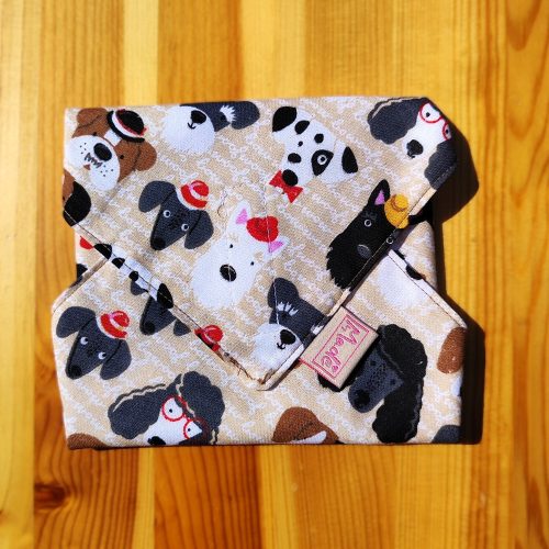 "Kalapos Kutyák"- Újrahasználható, mosható, pamut textil szalvéta, Újraszalvéta, Re-szalvéta, mérete 27x27cm