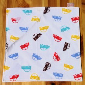   "Kisautós"- Újrahasználható, mosható, pamut textil szalvéta, Újraszalvéta, Re-szalvéta, mérete 27x27cm