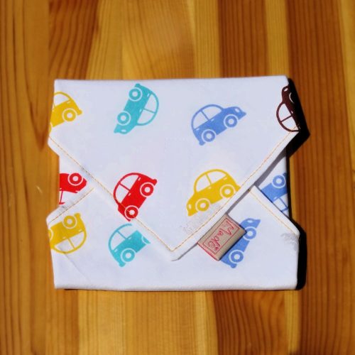 "Kisautós"- Újrahasználható, mosható, pamut textil szalvéta, Újraszalvéta, Re-szalvéta, mérete 27x27cm