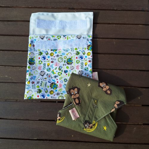 "Majmos"- Újrahasználható, mosható, pamut textil szalvéta, Újraszalvéta, Re-szalvéta, mérete 27x27cm