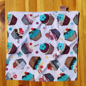   "Muffinka"- Újrahasználható, mosható, pamut textil szalvéta, Újraszalvéta, Re-szalvéta, mérete 27x27cm