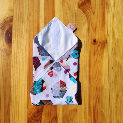 "Muffinka"- Újrahasználható, mosható, pamut textil szalvéta, Újraszalvéta, Re-szalvéta, mérete 27x27cm