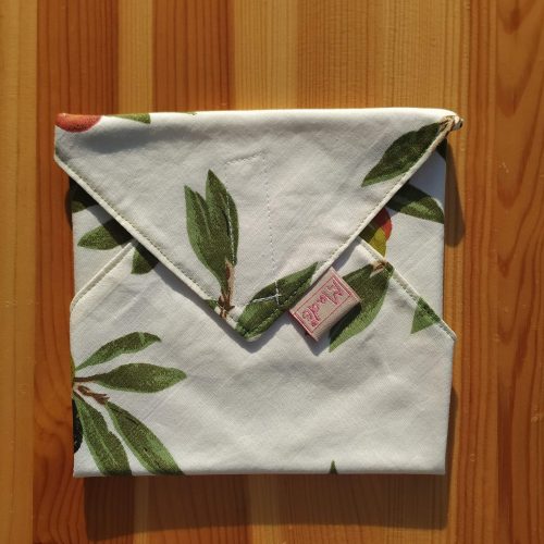 "olajbogyós"- Újrahasználható, mosható, pamut textil szalvéta, Újraszalvéta, Re-szalvéta, mérete 27x27cm