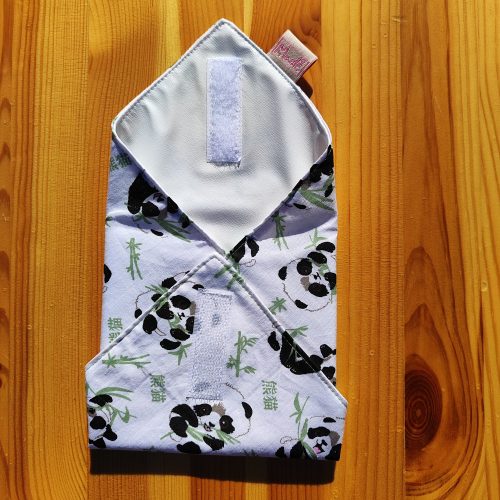 "Pandada"- Újrahasználható, mosható, pamut textil szalvéta, Újraszalvéta, Re-szalvéta, mérete 27x27cm