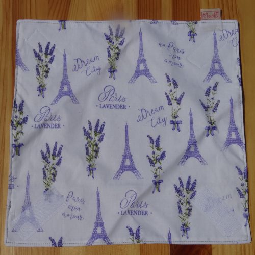 "Paris love"- Újrahasználható, mosható, pamut textil szalvéta, Újraszalvéta, Re-szalvéta, mérete 27x27cm