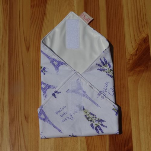 "Paris love"- Újrahasználható, mosható, pamut textil szalvéta, Újraszalvéta, Re-szalvéta, mérete 27x27cm