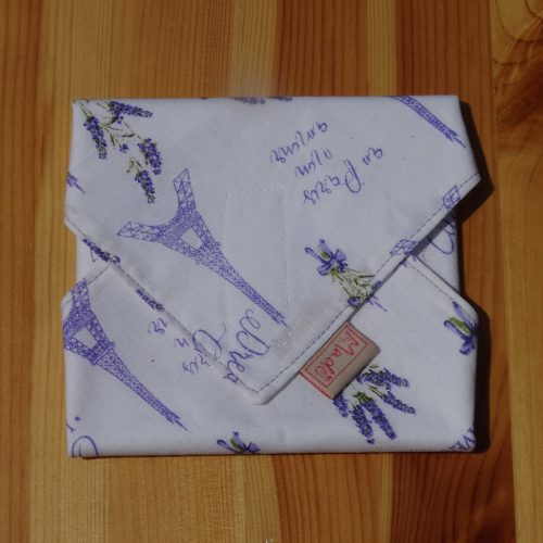 "Paris love"- Újrahasználható, mosható, pamut textil szalvéta, Újraszalvéta, Re-szalvéta, mérete 27x27cm