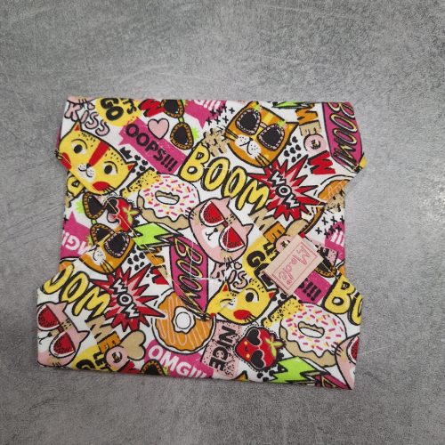 "Robbanó Cicás"- Újrahasználható, mosható, pamut textil szalvéta, Újraszalvéta, Re-szalvéta, mérete 27x27cm