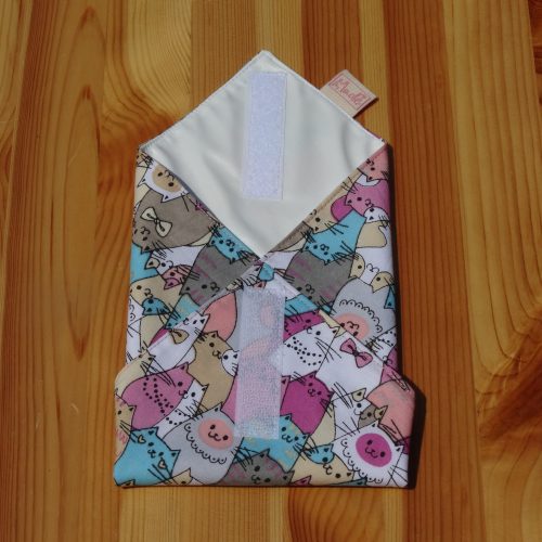 "Sok cica"- Újrahasználható, mosható, pamut textil szalvéta, Újraszalvéta, Re-szalvéta, mérete 27x27cm