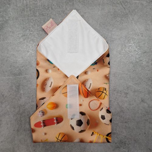 "Sportos"- Újrahasználható, mosható, pamut textil szalvéta, Újraszalvéta, Re-szalvéta, mérete 27x27cm