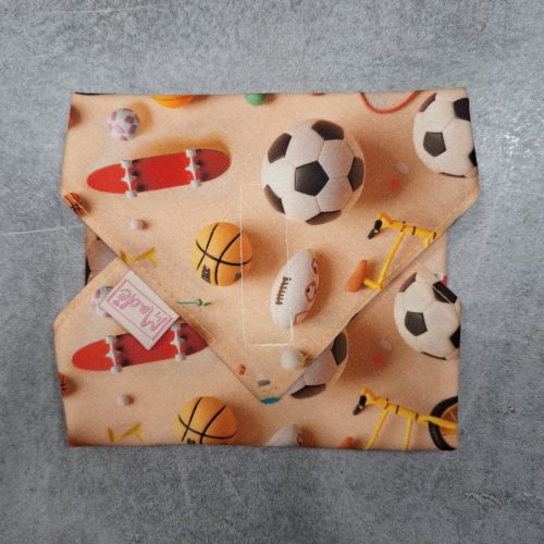 "Sportos"- Újrahasználható, mosható, pamut textil szalvéta, Újraszalvéta, Re-szalvéta, mérete 27x27cm