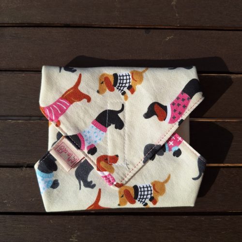 "Tacsi"- Újrahasználható, mosható, pamut textil szalvéta, Újraszalvéta, Re-szalvéta, mérete 27x27cm