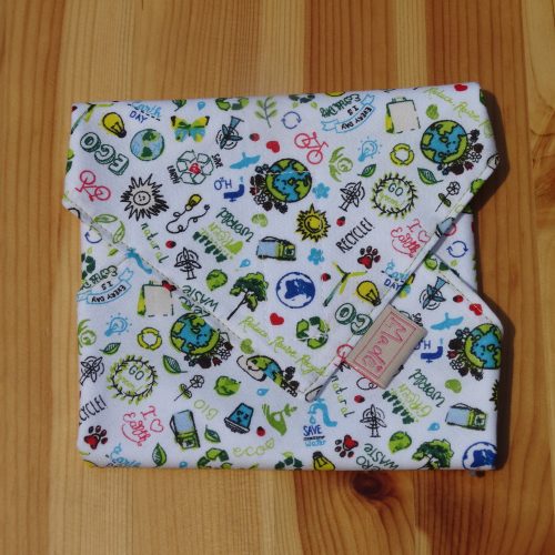 "Újra és újra"- Újrahasználható, mosható, pamut textil szalvéta, Újraszalvéta, Re-szalvéta, mérete 27x27cm