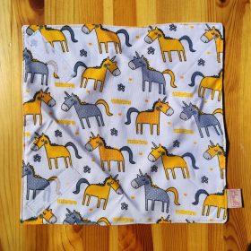   "Unikornis"- Újrahasználható, mosható, pamut textil szalvéta, Újraszalvéta, Re-szalvéta, mérete 27x27cm