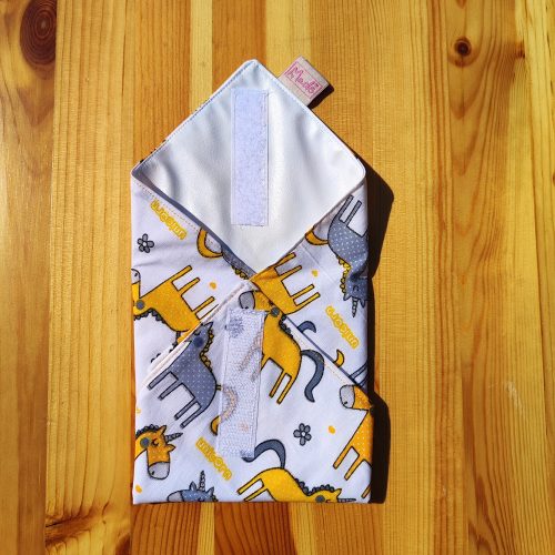 "Unikornis"- Újrahasználható, mosható, pamut textil szalvéta, Újraszalvéta, Re-szalvéta, mérete 27x27cm