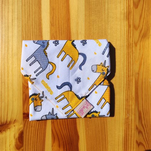 "Unikornis"- Újrahasználható, mosható, pamut textil szalvéta, Újraszalvéta, Re-szalvéta, mérete 27x27cm